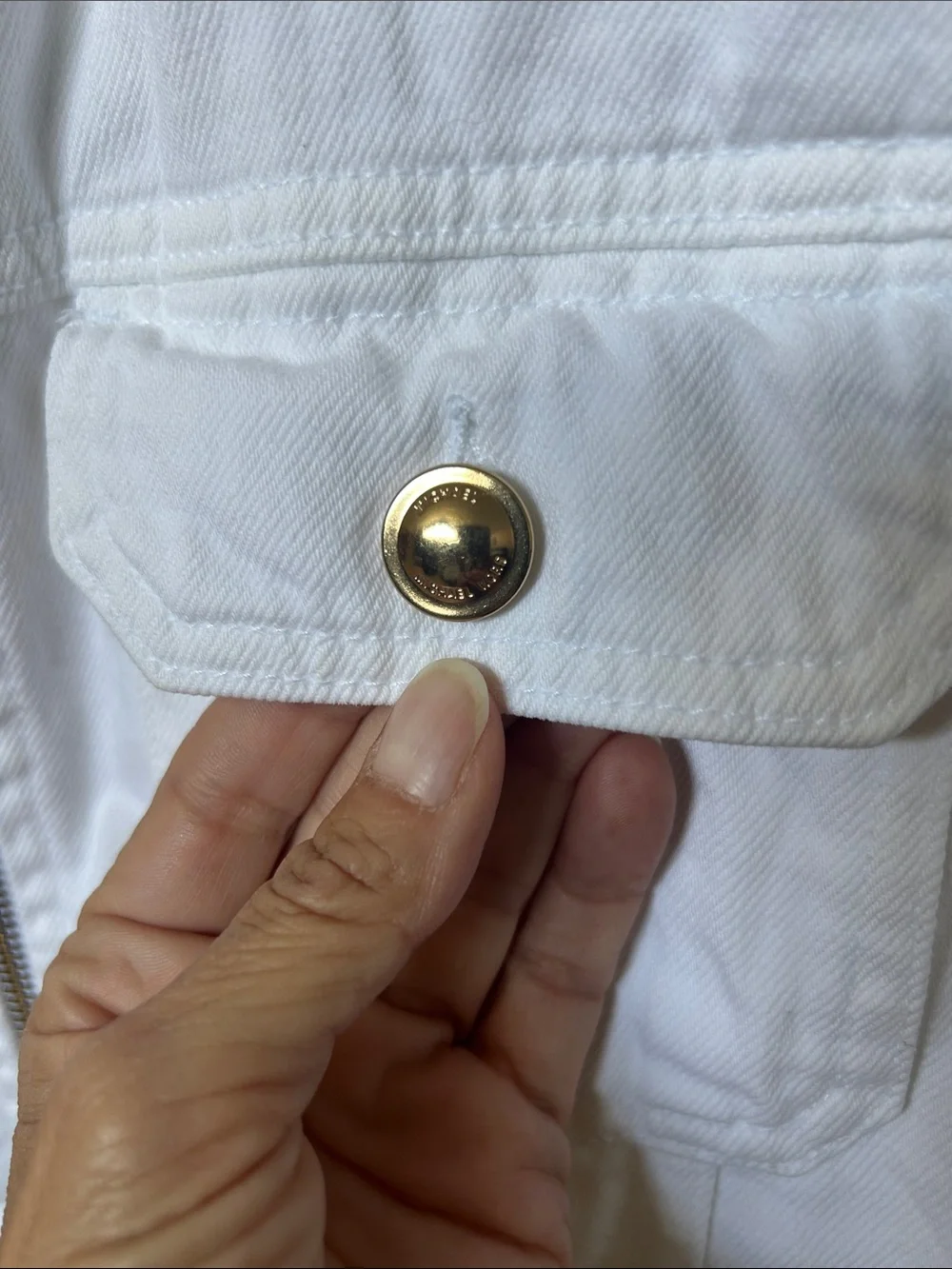 NWOT MICHAEL KORS WOMEN'S LONG SLEEVE CROPPED WHITE DENIM JACKET SIZE M